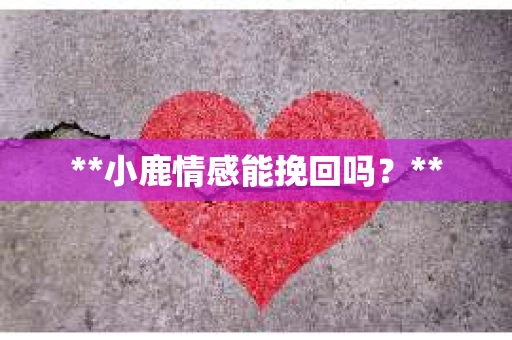 **小鹿情感能挽回吗？**