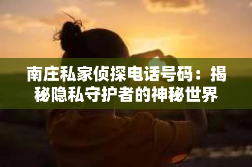 南庄私家侦探电话号码：揭秘隐私守护者的神秘世界