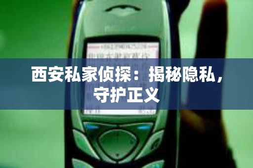 西安私家侦探：揭秘隐私，守护正义
