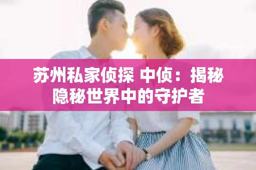 苏州私家侦探 中侦：揭秘隐秘世界中的守护者