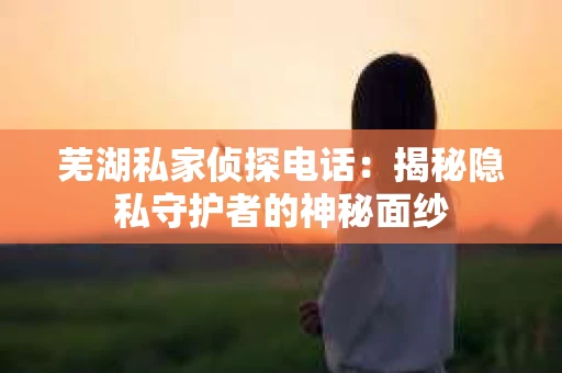 芜湖私家侦探电话：揭秘隐私守护者的神秘面纱