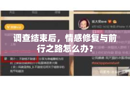 调查结束后,情感修复与前行之路怎么办? 调查结束后,情感修复与前行之路怎么办?