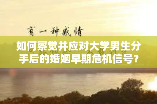 如何察觉并应对大学男生分手后的婚姻早期危机信号？
