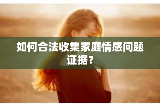 如何合法收集家庭情感问题证据？